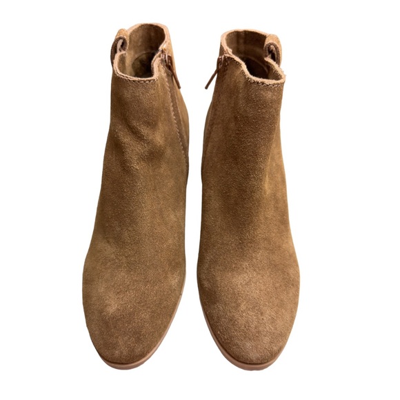 Diba Suede Leather Side Zip, Side Tab Ankle Bootie - Picture 2 of 5